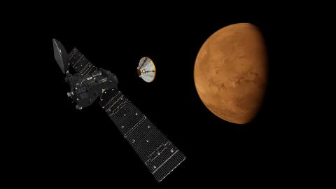 Séparation de l'orbiteur et dumodule de descente Exomars 